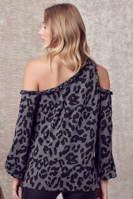 Black Leopard One Shoulder