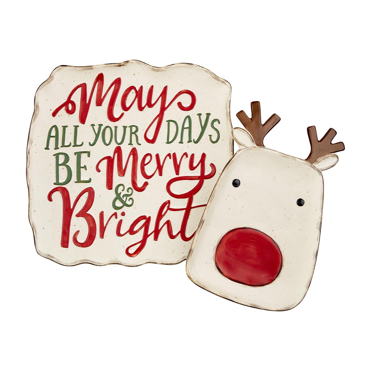 Mud Pie CHRISTMAS DEER NESTED PLATTERS