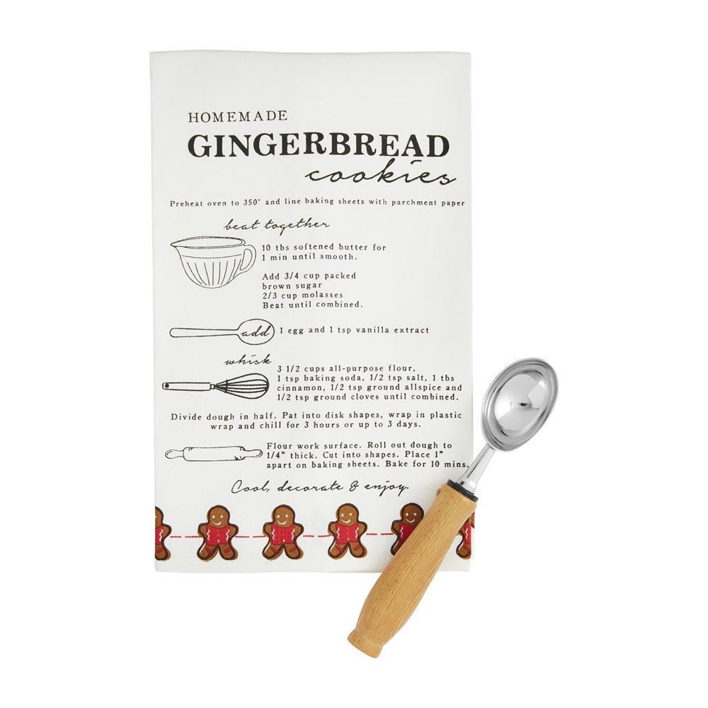 Mud Pie GINGERBREAD RECIPE TOWEL SET