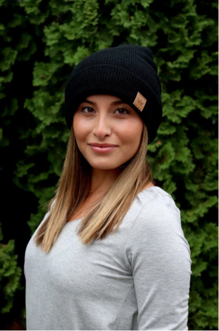 Black Fleece Lined Beanie
