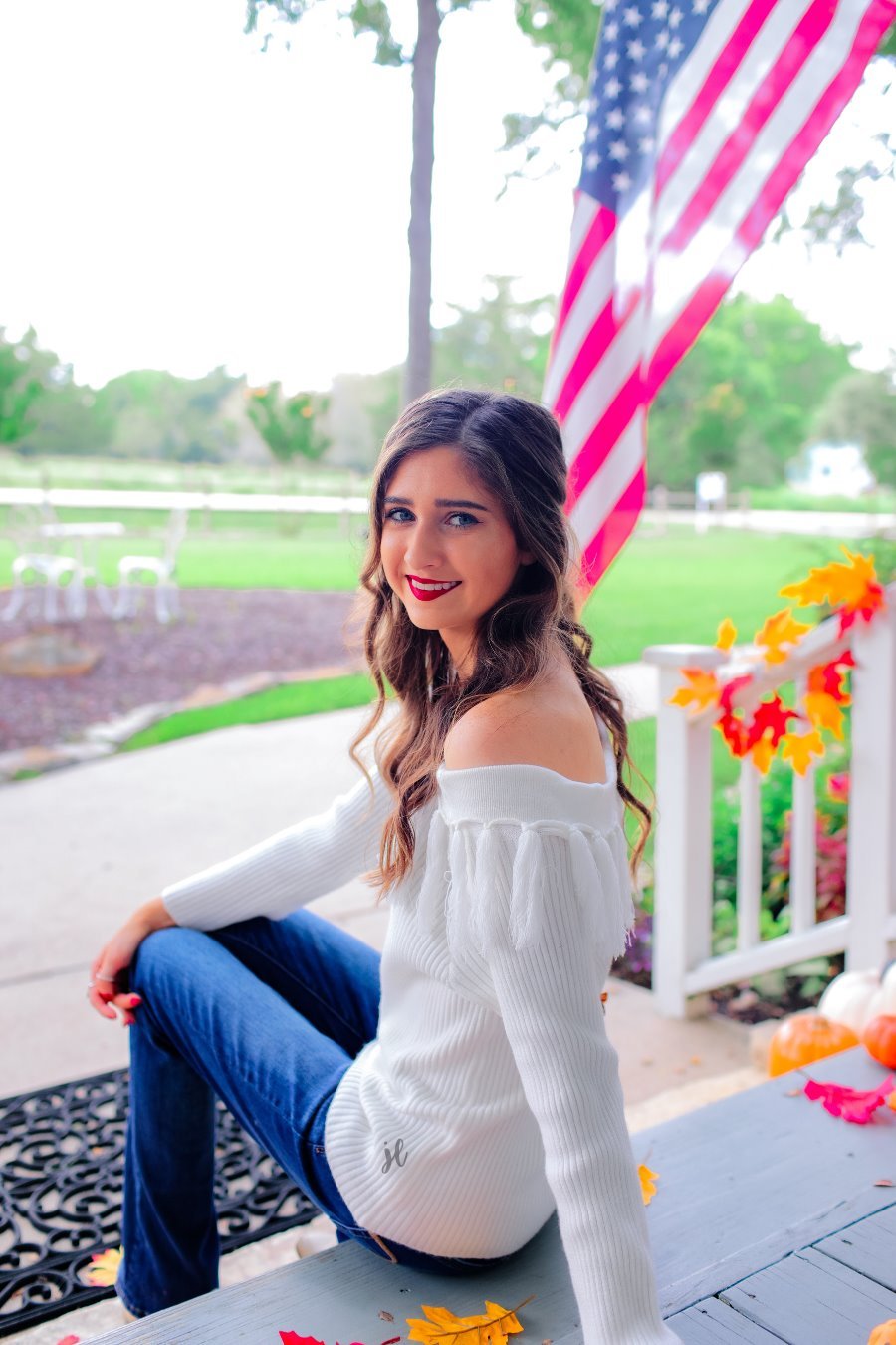 Fringe Off the Shoulder Sweater