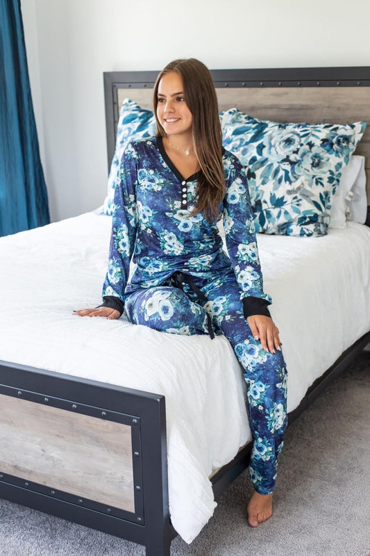 Blue Floral Pajamas