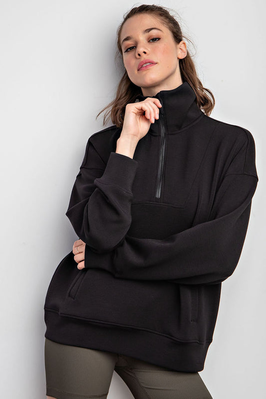 Rae Mode Modal Poly Spandex Quarter Zip Pullover