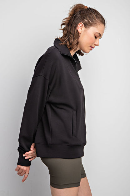 Rae Mode Modal Poly Spandex Quarter Zip Pullover