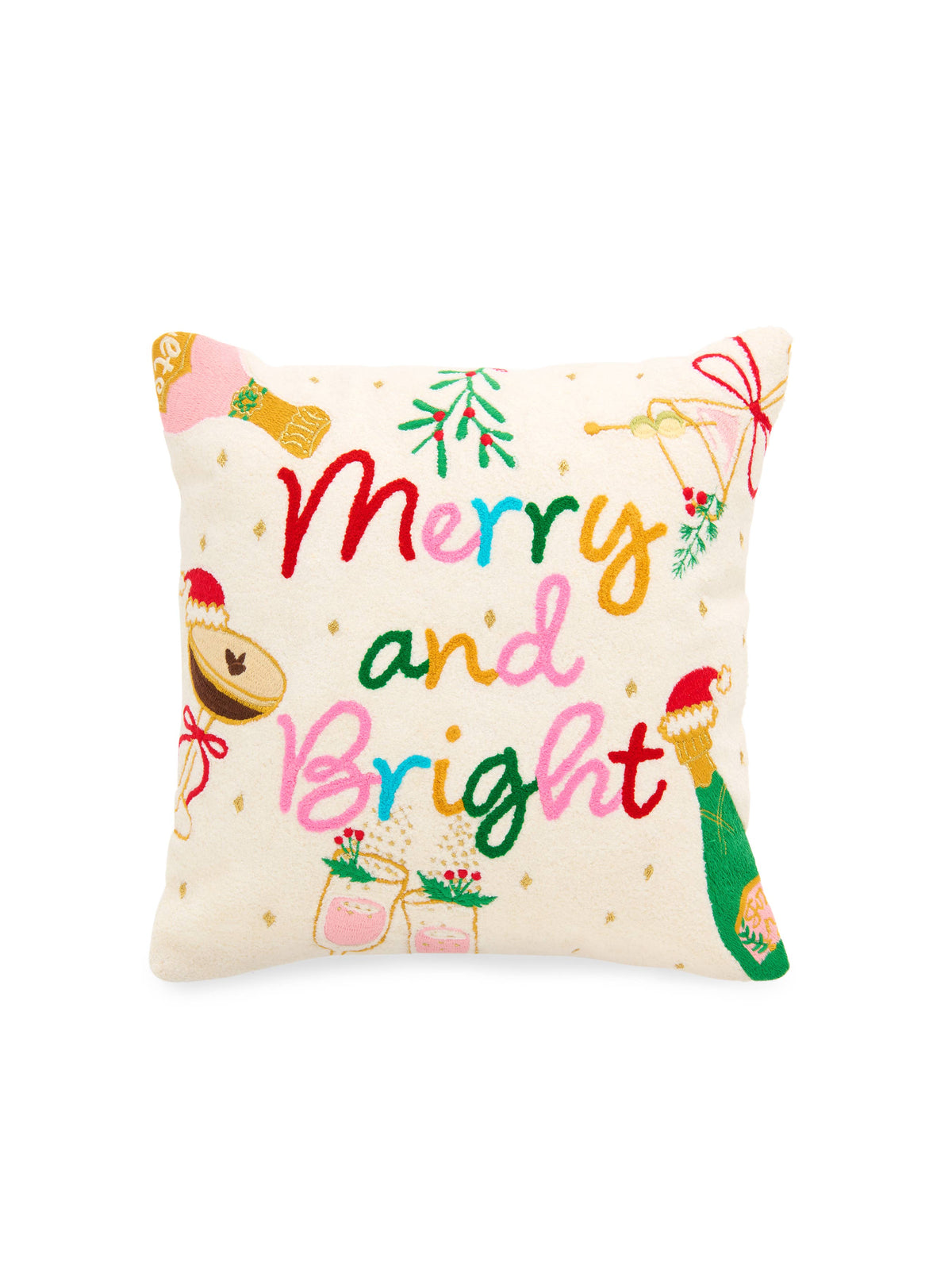 "MERRY AND BRIGHT" PILLOW, MULTI