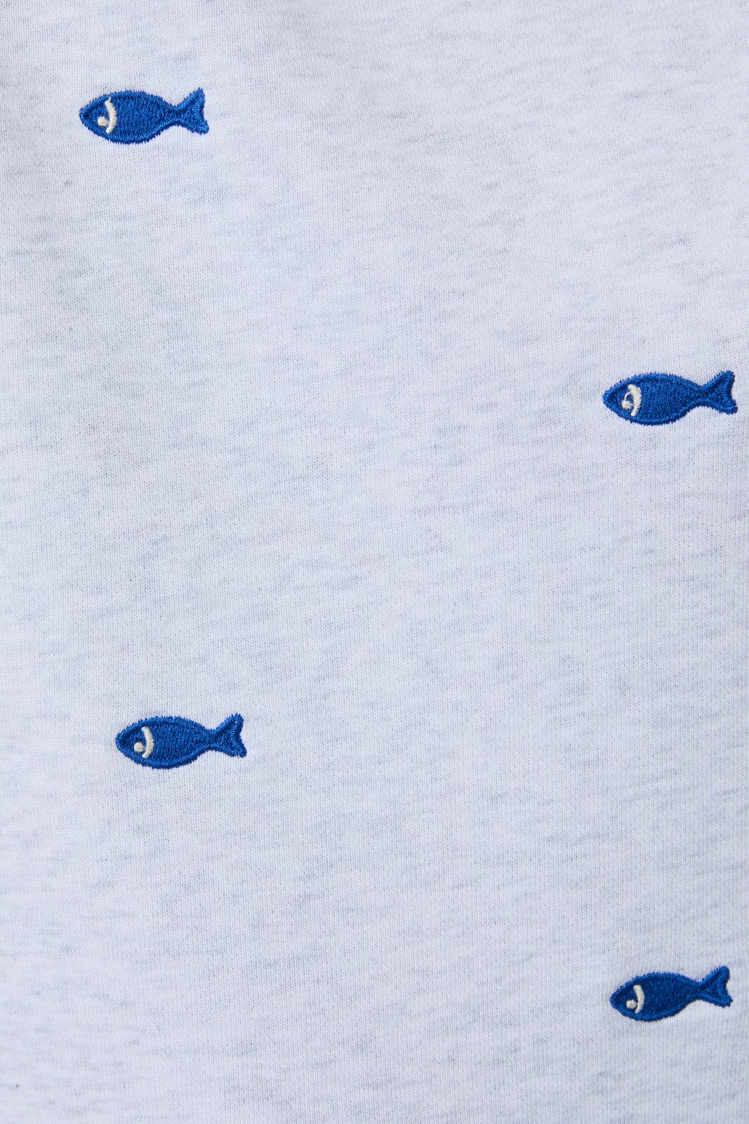 Fish Embroidered Sweatshirt and Short Set