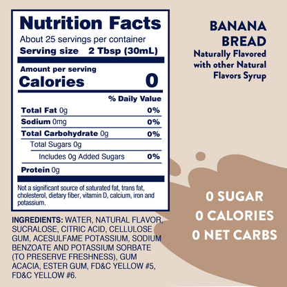 Sugar Free Banana Bread Syrup - 750ml