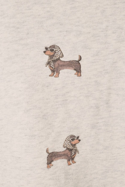 ROUND NECK LONG SLEEVE WEENIE ALL OVER PRINT SWEATSHIRT: MELANGE / S