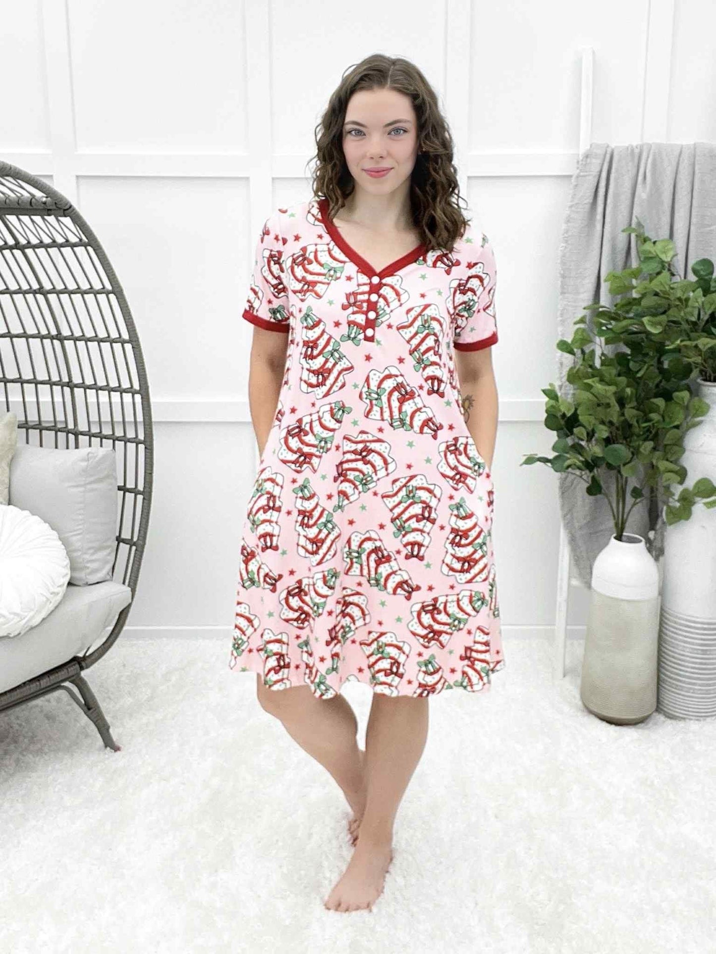 Shirley & Stone Pink Tree Night Gown