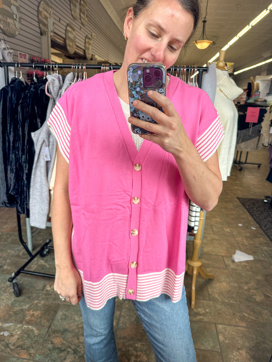 Pink Summer Sweater Vest