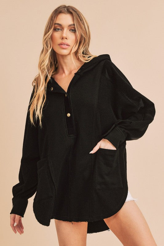 Black Constrast Pullover