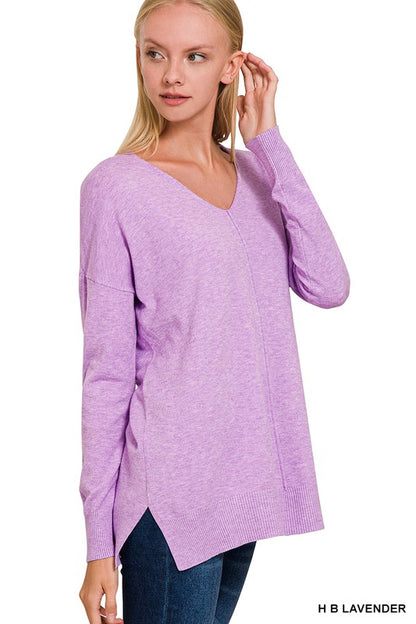Front Seam Sweater - Lavender