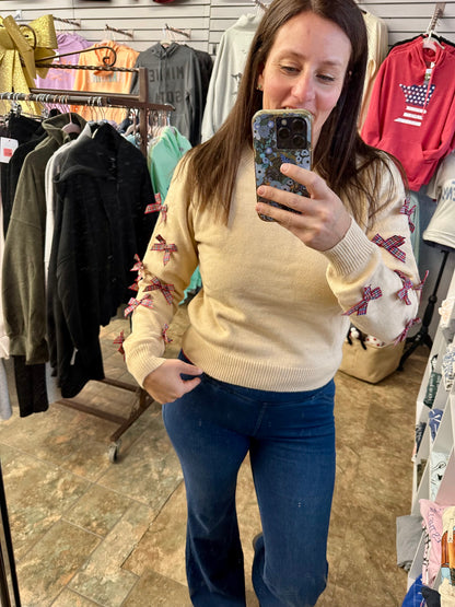 Bows Bows Bows Cream Sweater