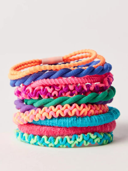 Textured Hair Ties, Set of 10