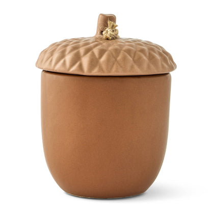 7oz Acorn Shaped Ceramic Candle with Lid - Dark Brown