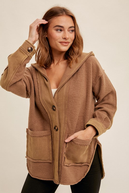 Sherpa lined hooded discount cardigan