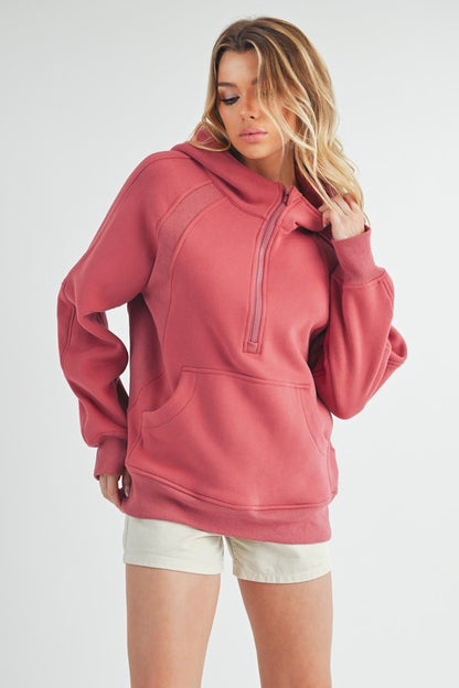 Long 1/4 Zip Hoodie