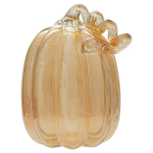 8.5" Tall Apple Cider Glass Pumpkin Fall