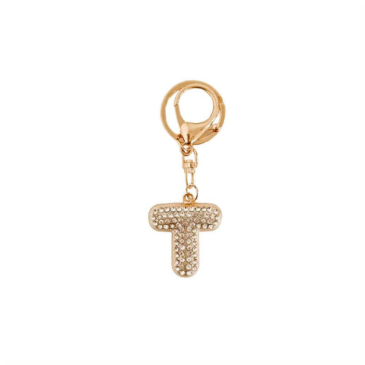 Diamond Initial Bag Charm: T