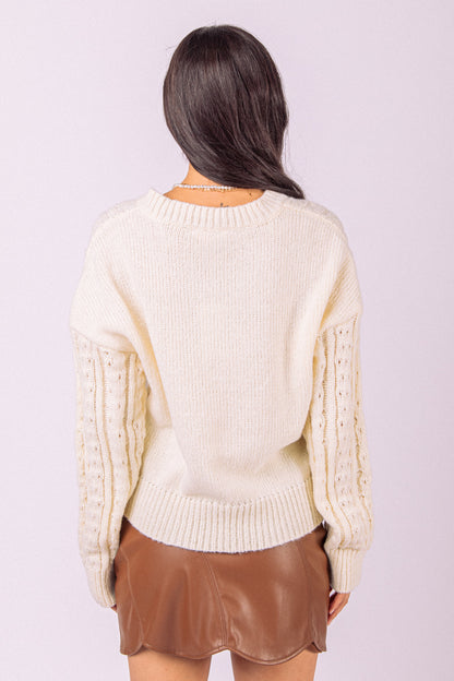 Cable Knit Sweater - Cream