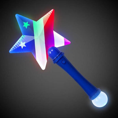 LED Patriotic Red, White & Blue Prism Wands 4th of July