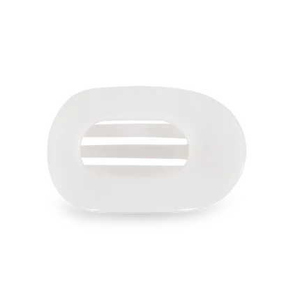 Teleties Coconut White Medium Flat Round Clip