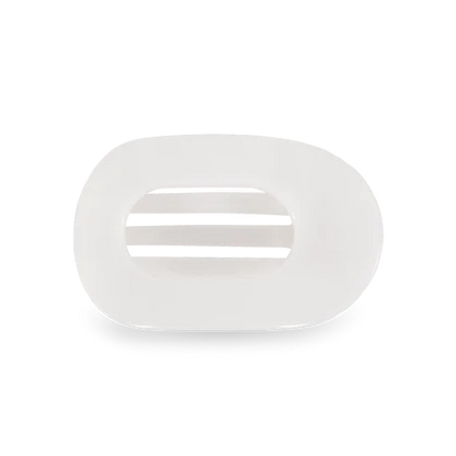 Teleties Coconut White Medium Flat Round Clip