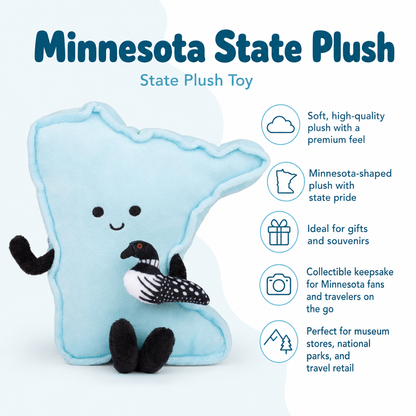 Minnesota State Plush with Tiny Loon | Plush Toy | Gift