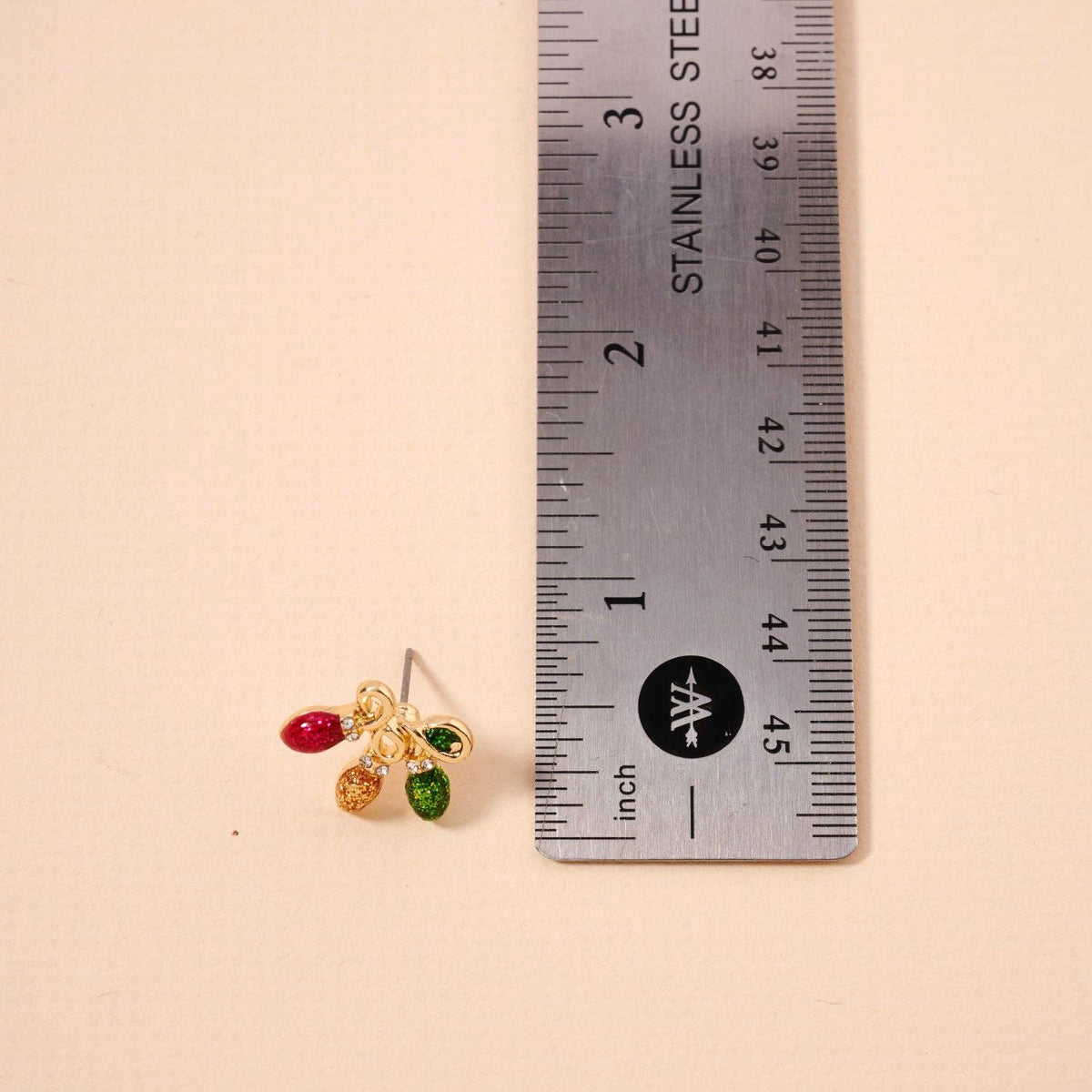 Glitter Christmas Light Stud Earrings: Multi / One / 4SE31078