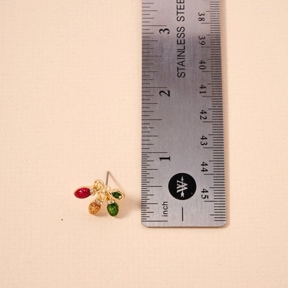 Glitter Christmas Light Stud Earrings: Multi / One / 4SE31078