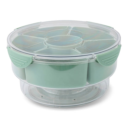 6 Section Snackle Lazy Susan w/ Ice Compartment - Matcha