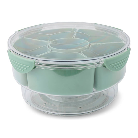 6 Section Snackle Lazy Susan w/ Ice Compartment - Matcha