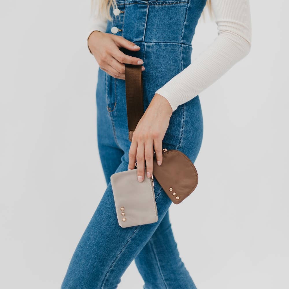 Dolly Dual Pouch Wristlet : Light Pink/Pink