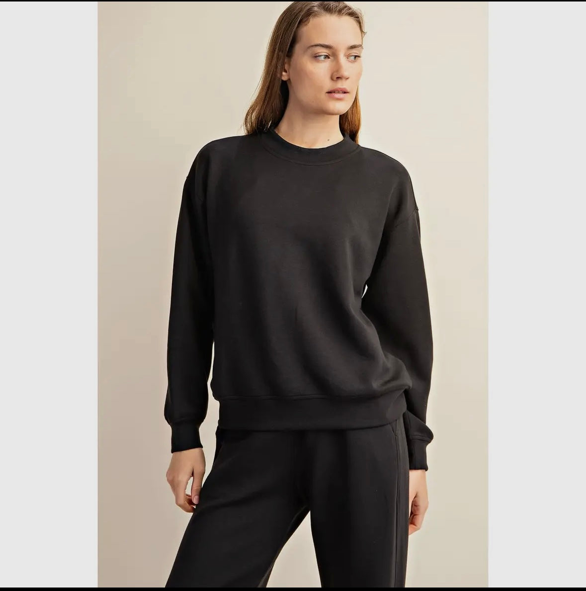 Rae Mode Modal Poly Spandex Scuba Mock Pullover - Black