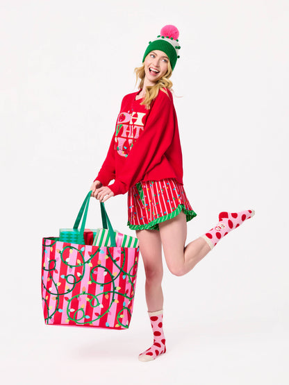 SNOWMAN SOCKS, PINK