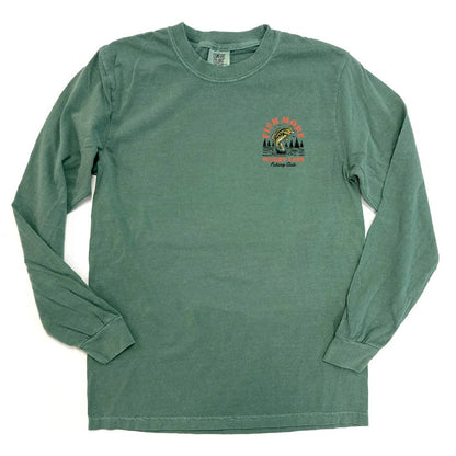 Vintage Fish More Long Sleeve Tee: Light Green / Large
