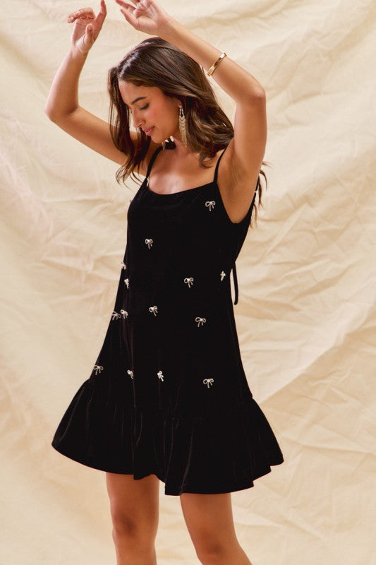 Holiday Stretched Velvet Ribbon Christmas Dress