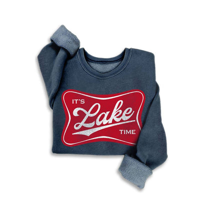 ITS LAKE TIME MINERAL SWEATSHIRTS: White / S-M-L-XL(1-2-2-1)
