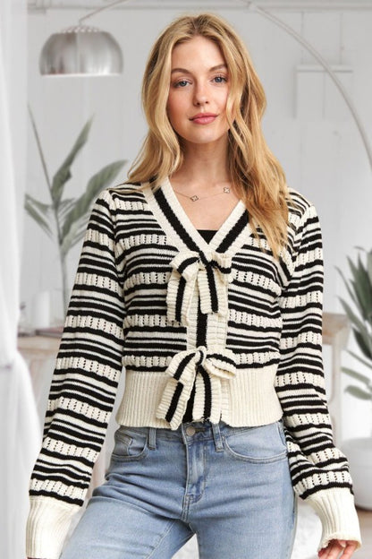 Adora Black and white sweater