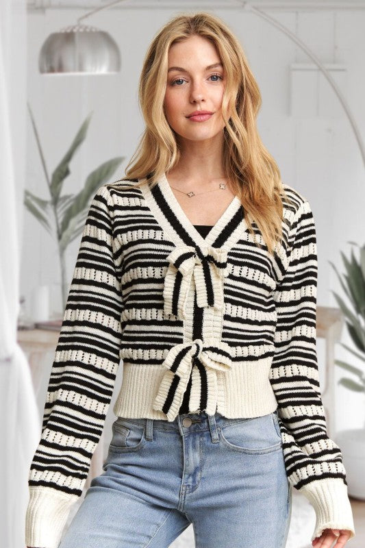 Adora Black and white sweater