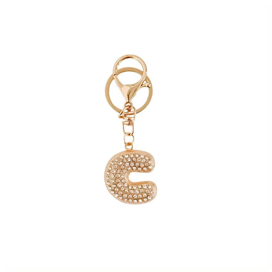 Diamond Initial Bag Charm: C