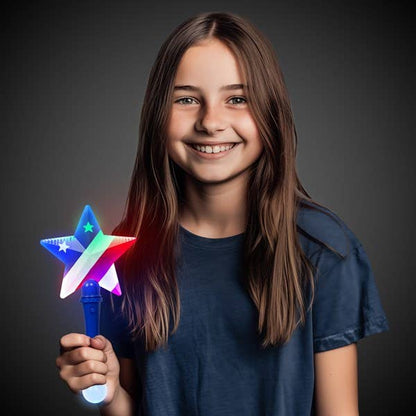 LED Patriotic Red, White & Blue Prism Wands 4th of July