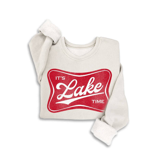 ITS LAKE TIME MINERAL SWEATSHIRTS: White / S-M-L-XL(1-2-2-1)