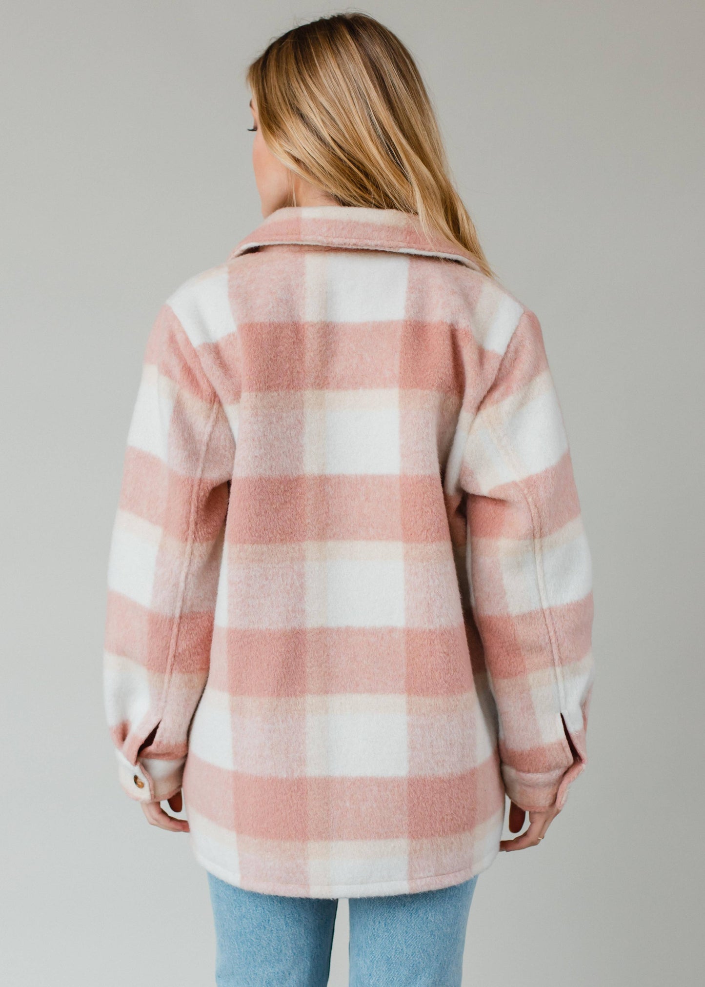 Pink, Tan & Cream Plaid Jacket