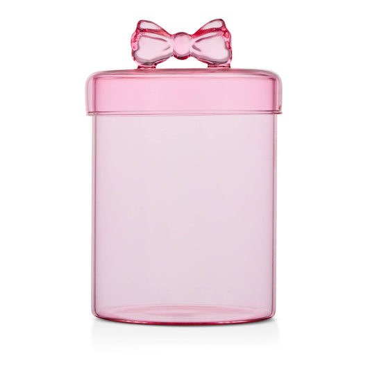 29oz Glass Canister w/ Glass Bow Lid - Pink Lemonade