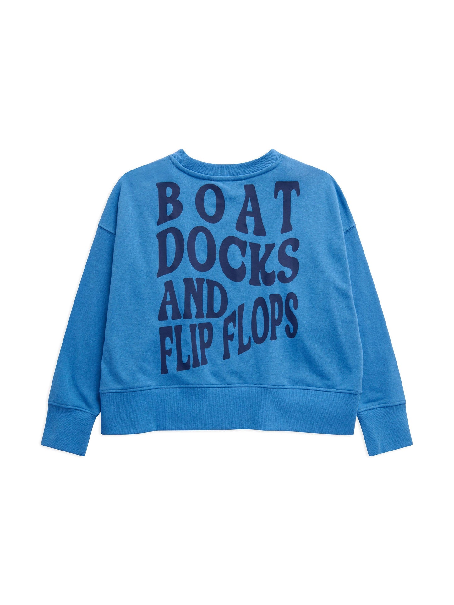 "BOAT DOCKS AND FLIP FLOPS" RELAXED SWEATSHIRT: SMALL