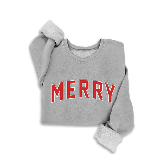 MERRY PUFF PRINT MINERAL SWEATSHIRTS: MINERAL HEATHER GREY / S