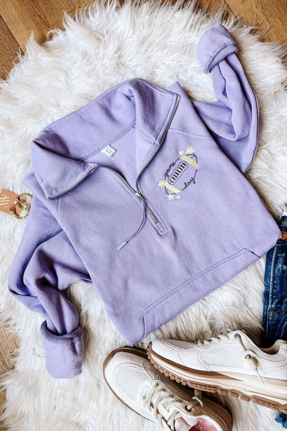 Football Game Day Embroidered Half Zip