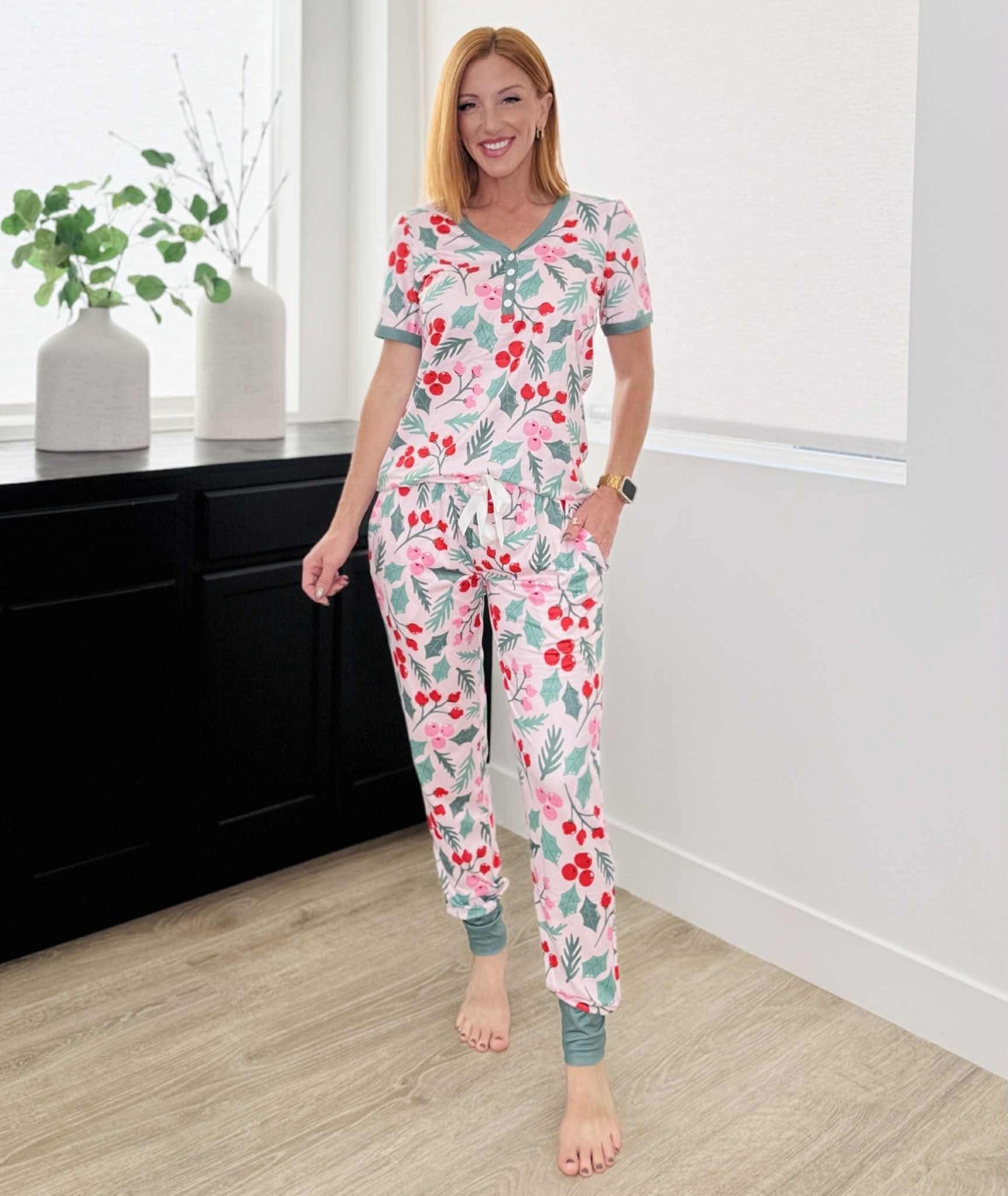 Shirley & Co Cherry LS Jogger Pajamas