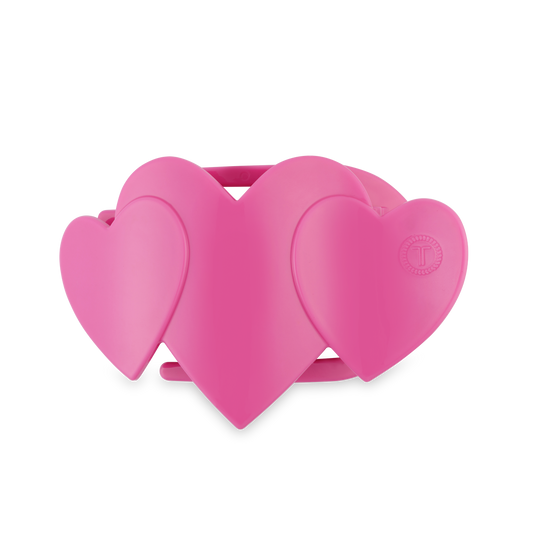 Flat Hair Clip | Medium | Pink Heart to Heart